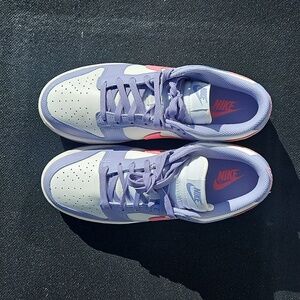 Nike Dunk Low  Women's Indigo Haze, Coral and White Sneakers
